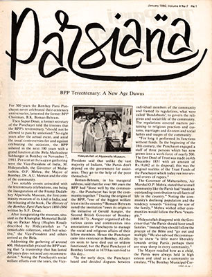 Cover of Parsiana, January 1982
