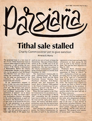 Cover of Parsiana, April 1987
